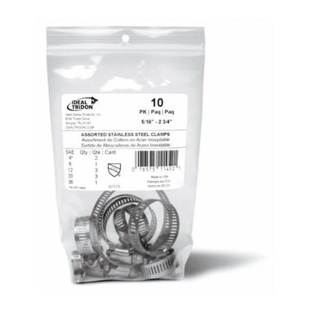 Ideal Tridon 10PC SS Hose Clamp 671755J